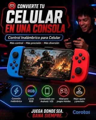 consolas y videojuegos - 🎀 Control inalámbrico Bluetooth para celulares Android iPhone y tablet.  5