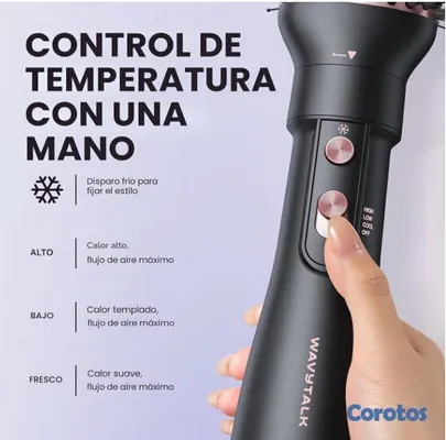 salud y belleza - Set de cepillo secador de pelo Wavytalk, 5 en 1 4