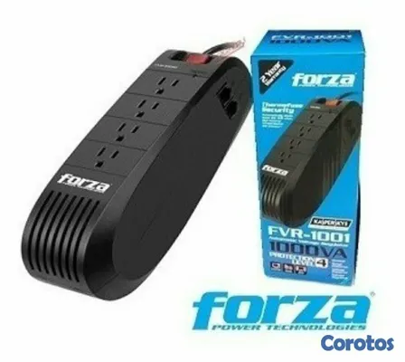 otros electronicos - REGULADOR DE VOLTAJE FORZA 1000VA, REGLETA DE 4XTOMAS 110V/500W/100J, 2XRJ11/45( 2