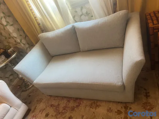 muebles y colchones - Sofá Loveseat de 2 Plazas – Verde Aqua Claro 2