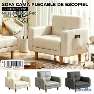Sillon cama plegable crema