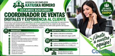COORDINADOR DE VENTAS DIGITALES Y EXPERIENCIA AL C