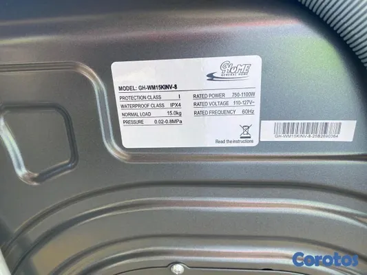 electrodomesticos - 
*LAVADORA AUTOMÁTICA G HOME*
LAVA Y EXPRIME 15 KG 
MOTOR INVERTE 
NUEVA





 6