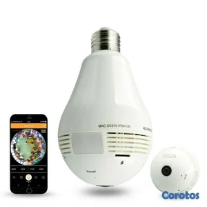 Cámara wifi tipo bombillo, ideal para monitorear de manera discreta. 