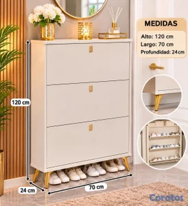 *ZAPATERA MODERNA DE 3 COMPARTIMIENTOS*

