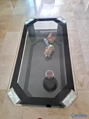 decoración y accesorios - Mesa de cristal de 2 niveles 3
