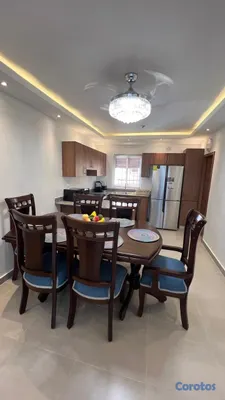 muebles y colchones - juego de comedor en Caoba  2
