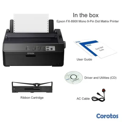 impresoras y scanners - IMPRESORA MATRICIAL EPSON FX-890II (C11CF37201) IMPRIME 10.1" RIBBON CARTRIDGE  2