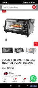 Horno Tostador 1150W 11Lts  Black&Decker Bd-T 1150