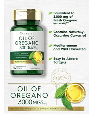 Salud y Equipamiento Médico - Aceite De Oregano -150 Capsulas De Gelatina Blanda 3