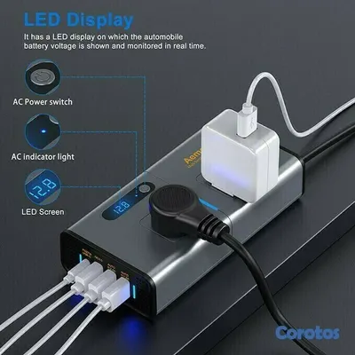 accesorios para electronica - POWER INVERTER 300W D.WORLD DW-7611 3