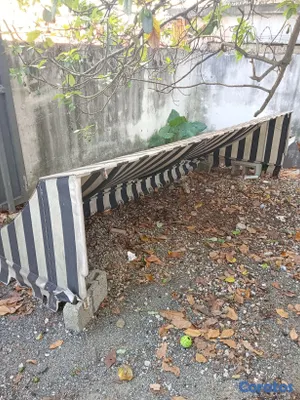 herramientas, jardines y exterior - Toldo de tela rayada para casa o negocio usado 3.6 2