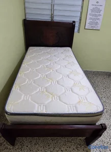 🛏️ Cama Individual(Twin) de Pino Tratado con Base 