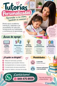 📚🌷 TUTORÍAS PERSONALIZADAS A DOMICILIO. 