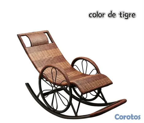 muebles y colchones - silla mecedora ratán sintético para exterior o pat 3