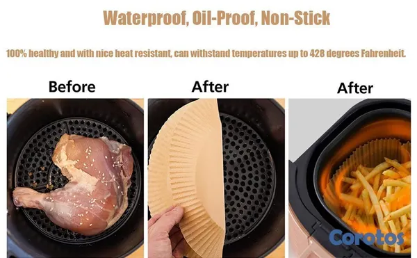cocina - Papel para Air Fryer Desechable Resistente al Calo 2