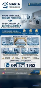 Ofrezco servicio  de limpieza para apartamentos y propiedades de Airbnb
