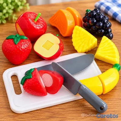 juguetes - Juego Educativo de Frutas para Cortar con Velcro – 5