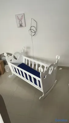 muebles - Cuna Mecedora en Madera  2
