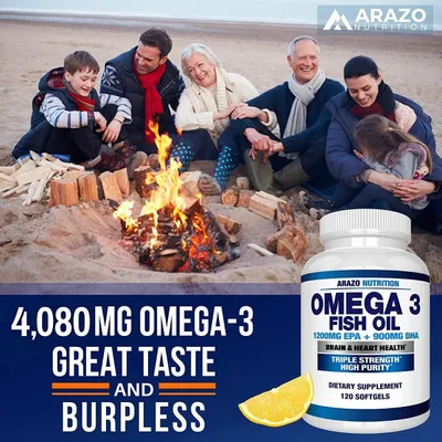 Salud y Equipamiento Médico - Omega 3 Aceite De Pescado 1200mg Epa+900mg Dha 120 Capsulas 6