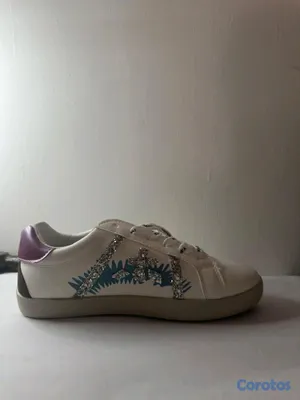 zapatos para mujer - ✨ Tenis Fashion Blanco/Plata con Brillos | Talla 38
 2