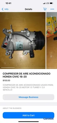 accesorios para vehiculos - COMPRESOR DE AIRE ACONDICIONADO
HONDA CIVIC 16-20 4