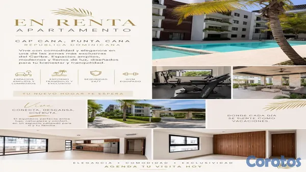 apartamentos - Apartamento de lujo en Renta en Cap Cana con 2 Parqueos y Seguridad 24/7 3