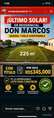 solares y terrenos - venta de SOLARES en santo domingo mas informacion escribirme por privado 📠 4