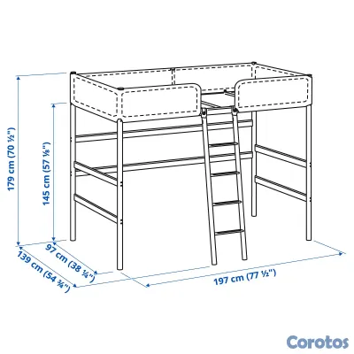 muebles y colchones - Estructura de Cama Alta Twin - IKEA 6