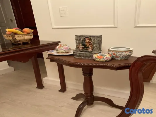 muebles y colchones - Mesa en caoba con su centro   4