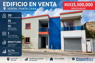 Edificio 20 Apartamentos + Local en Verón Punta Cana
