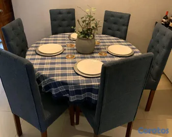 muebles y colchones - Vendo Juego de comedor redondo de 6 sillas