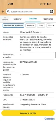 hobby y coleccion - Juego de Dardos Profesional Viper Stadium Shot King con Gabinete 4
