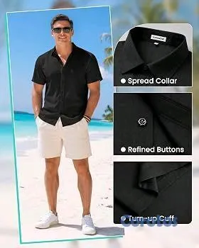 ropa para hombre - 🌴🔥 ¡CAMISA HAWAIANA PARA HOMBRE! | Manga Corta | Botones | Cuello Clásico 🏖️ 3