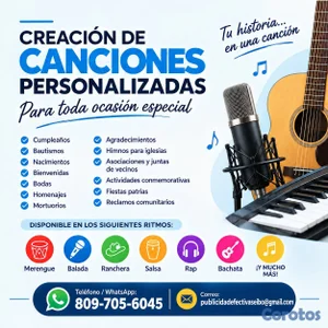 ¿Quieres tener una canción hecha para ti?  Yo te l