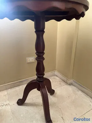 decoración y accesorios - Mesita auxiliar clásica de madera con pedestal 3