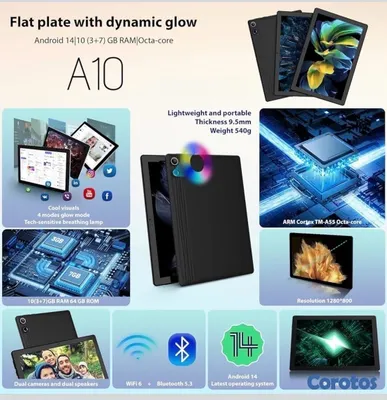 celulares y tabletas - Tablet 10” Android14,Octa-Core, 10GB RAM, 64GB ROM, 1TB Expandable, 1280x800 IPS 2