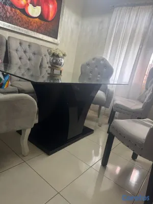 muebles y colchones - Juego De Comer Mesa De Vidrio Y 8 Silla.por Motivó De Viaje 6