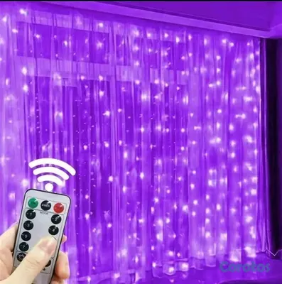 decoración y accesorios - Cortina LED 3/6 M, 8 modos de luces con control remoto. Decoración de navidad  13
