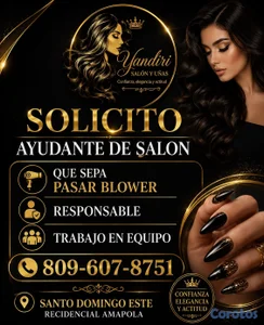 Solicito ayudante de salon k sepa pasar blower 