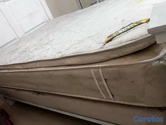 muebles y colchones - cama en roble auténtica con colchón incluido  4