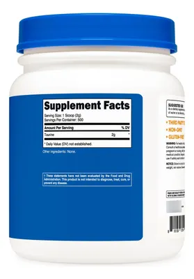 Salud y Equipamiento Médico - Taurina En Polvo Nutricost (1kg) - 500 Raciones 5