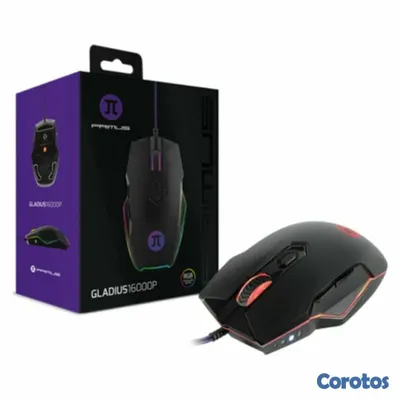 computadoras y laptops - MOUSE PRIMUS PMO-301, GAMING GLADIUS 16000P, OPTICO USB, 6 BOTONES, VELOCIDAD 2
