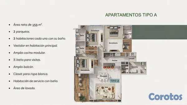 Proyectos - Apartamento en Venta - Unidad 2A - Mirador Sur 9