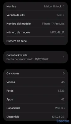celulares y tabletas - iPhone 17 pro Max 256gb Azul  2
