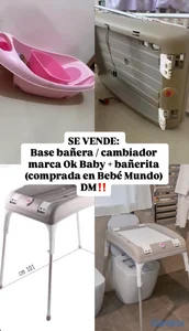 Base Bañera / cambiador marca Ok Baby + Bañerita de bebé 