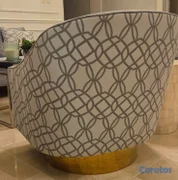 decoración y accesorios - 2 Butacas Gris base dorada