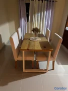 muebles y colchones - Comedor de 4 sillas en pino tratado y patas de hierro galvanizadas 