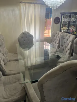 muebles y colchones - Juego De Comer Mesa De Vidrio Y 8 Silla.por Motivó De Viaje 3