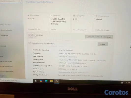 computadoras y laptops - Laptop Dell 5570, i7,6th, grafica nvidea 2